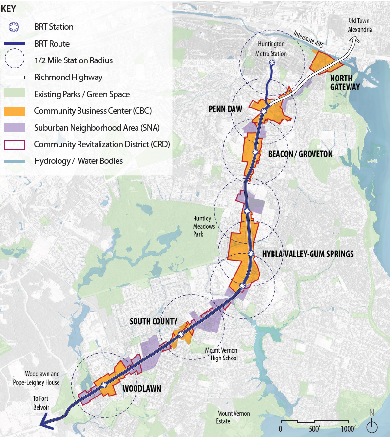 Richmond Highway Urban Design Guidelines Map